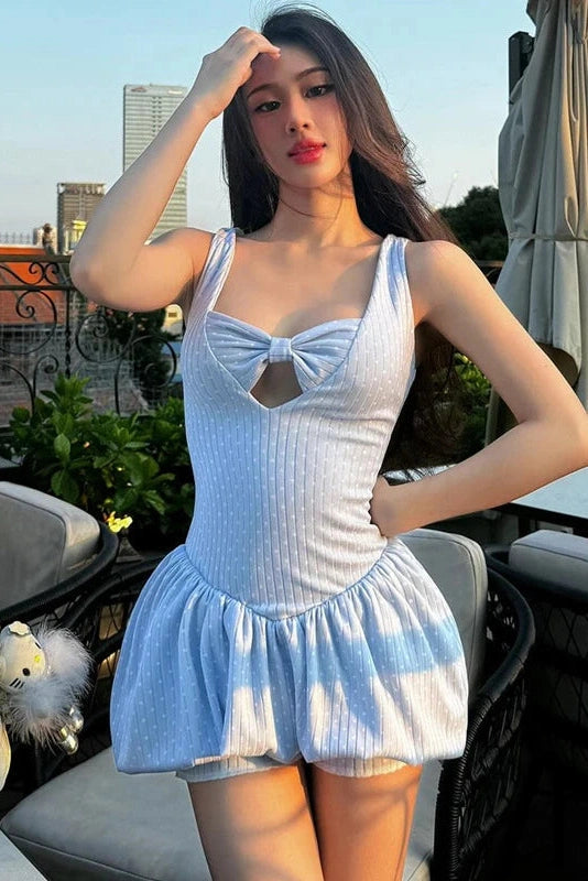 Lace-Up Backless Sleeveless Mini Dress