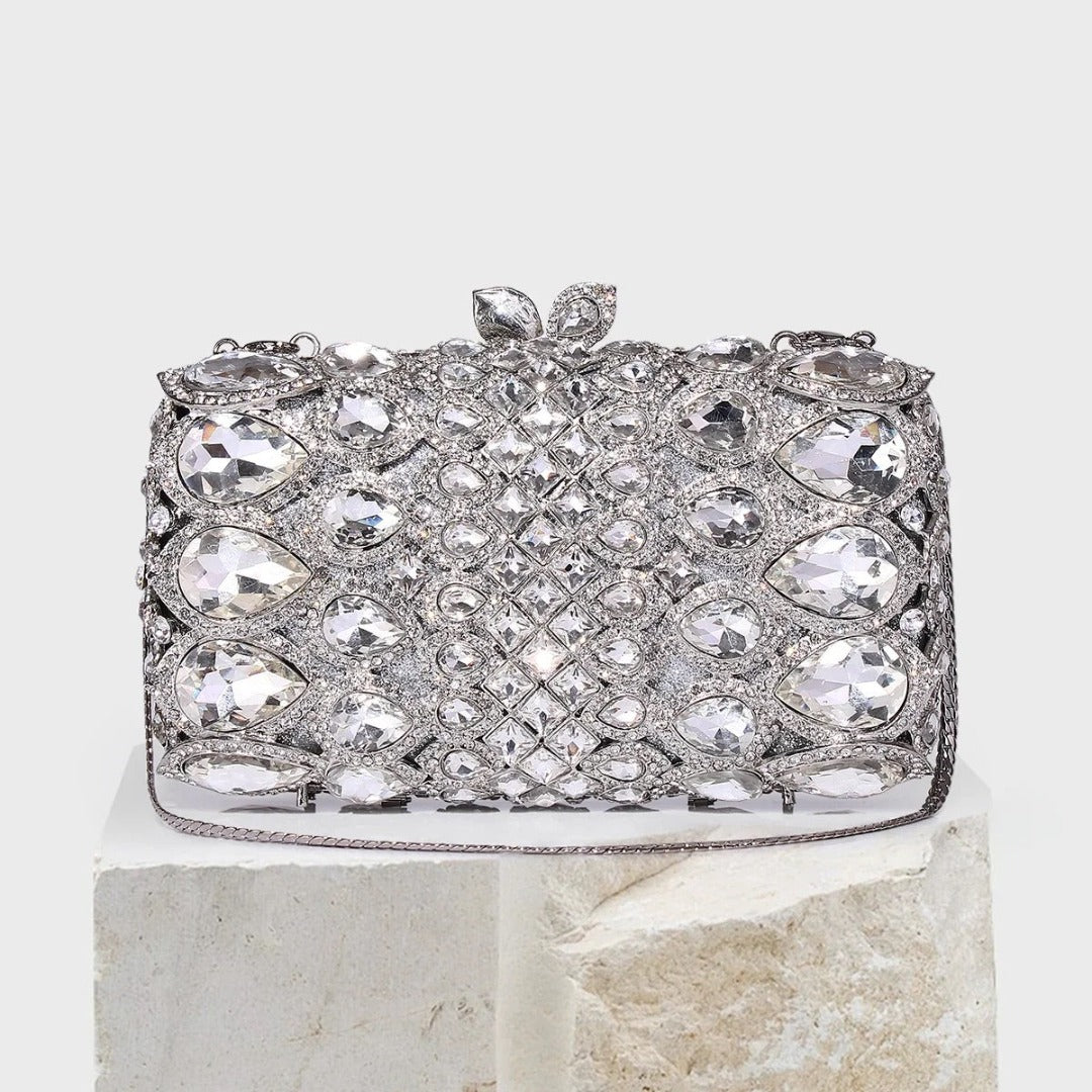 Rhinestone Crystal Clutch Bag By Reina