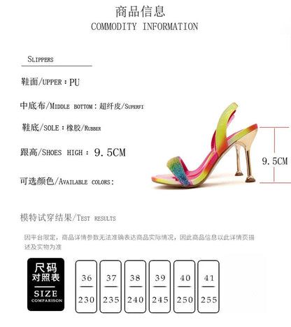 Summer Colored Stiletto Sandals For Women