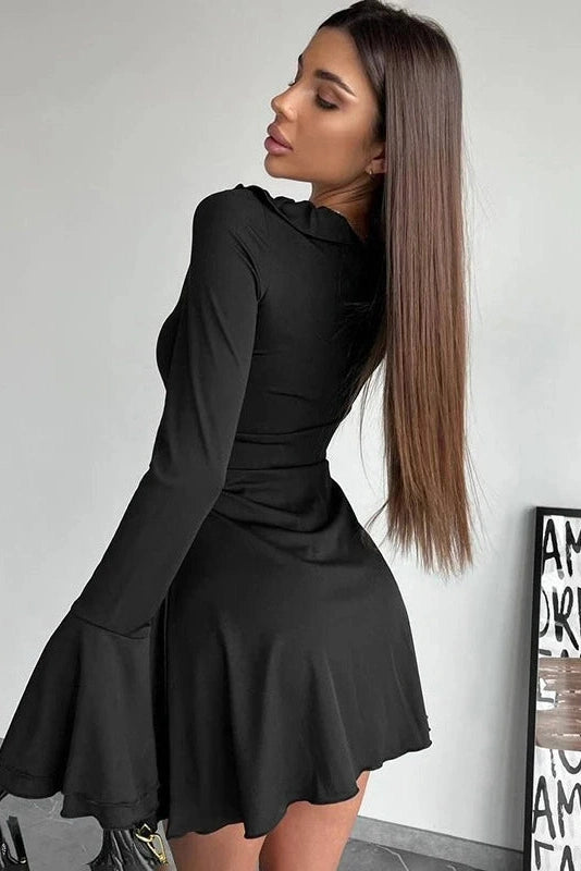 Slim Flare Sleeve Mini Dress