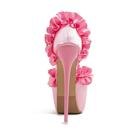 Elegant Pink High Heel Strip Pole Dance Shoes For Women