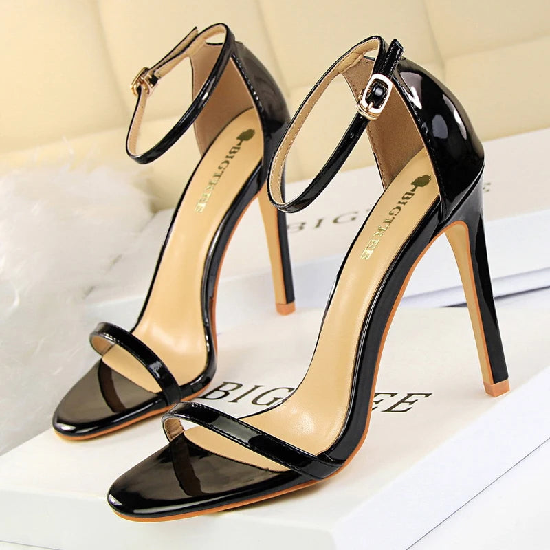 Buckle Strap High Heels Sandals Stiletto 11Cm Sexy Party Shoes For Women