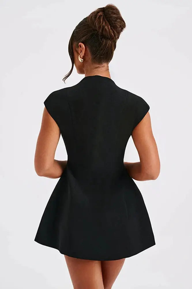 Slim Fit Deep V-Neck Mini Dress