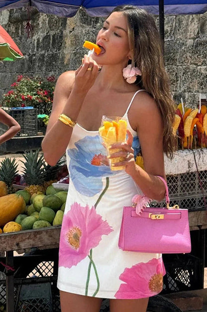 Backless Straps Sleeveless Slim Fit Mini Dress