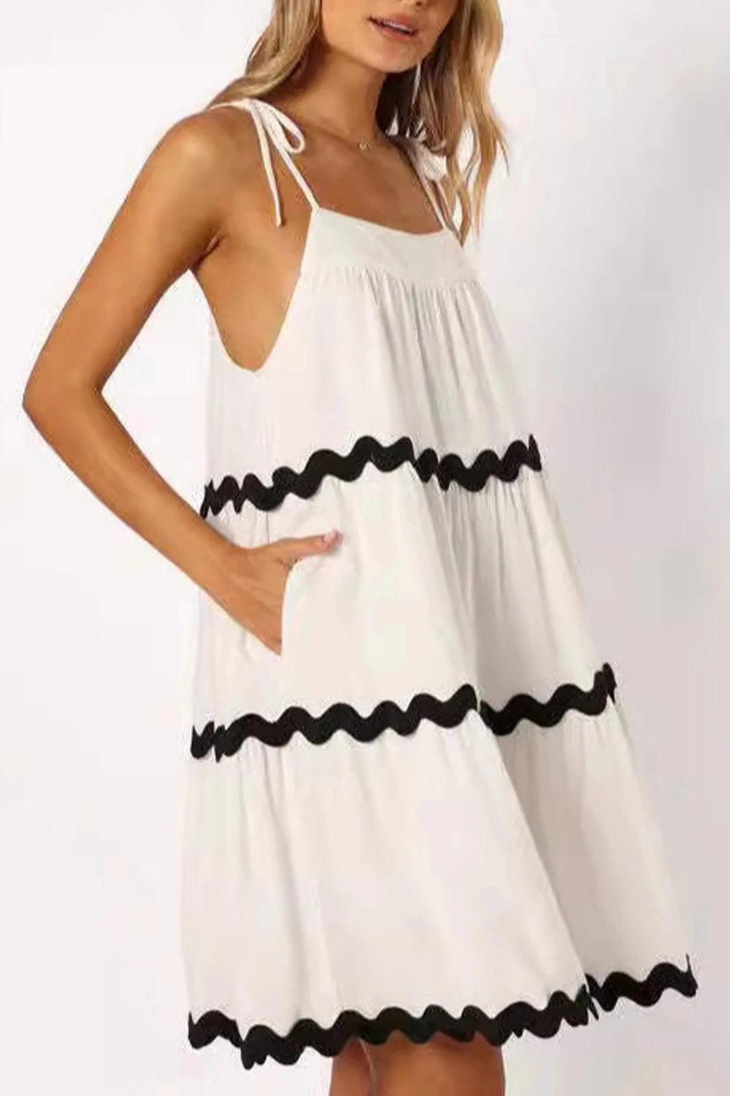 Spaghetti Strap Backless Mini Dress