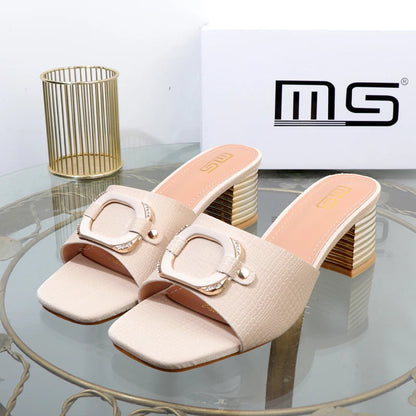 Women’s High-Heeled Summer Sandals With Square Buckle In New Plus Size