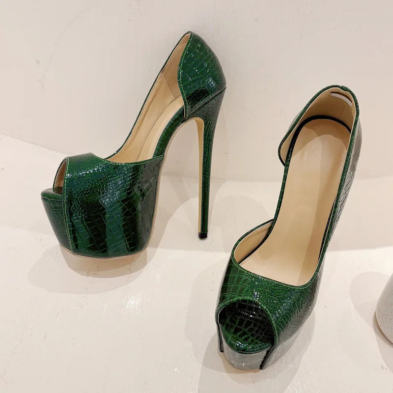 Elegant Pole Dancing Sandals with Sexy Extreme Peep Toe and Thin High Heels