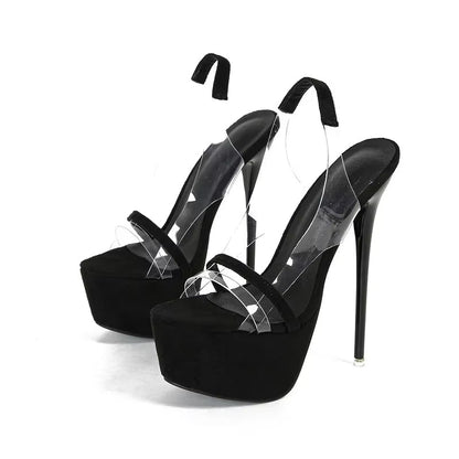 Pvc Transparent Platform High Heels Women Sandals For Summer