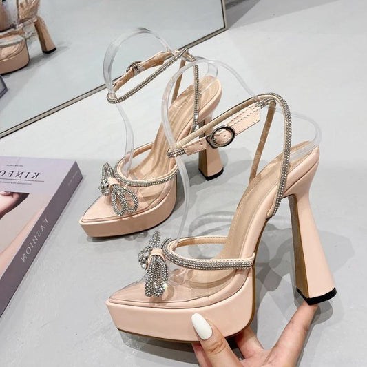 Clear Pvc High Heels Women Pumps Pink / 35
