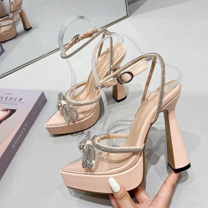 Clear Pvc High Heels Women Pumps Pink / 35