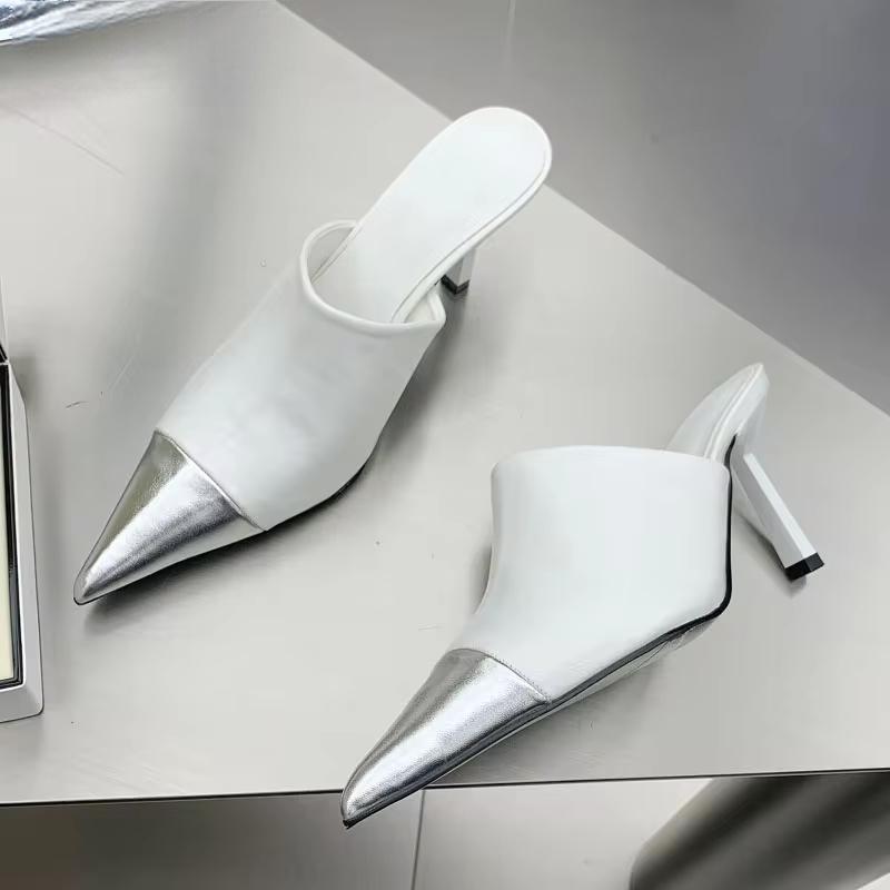 Elegant Chic Modern Minimalist Timeless Sleek Versatile White High Heels / 39
