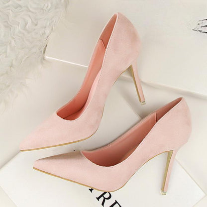 Suede Stiletto High Heel Pumps For Women Pink / 34