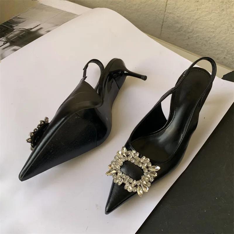 Spring Crystal Women Pumps Shoes Black / 36