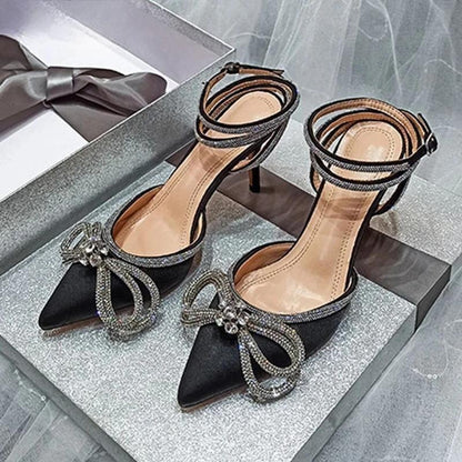 Summer Style Pvc Transparent Pumps With String Beadbowknot For Women High Heels Black / 36