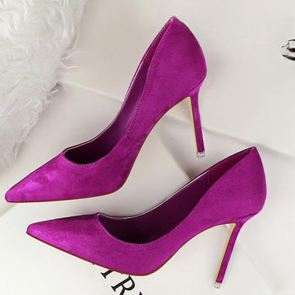 Suede Stiletto High Heel Pumps For Women Purple / 34