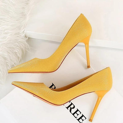 Fashion Office Pumps Gradient Color High Heels 869-1-Yellow / 34