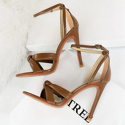 Summer High Heels Hollow Out Heeled Sandals For Women Broen / 36