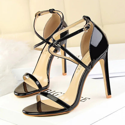 11Cm Super High Heels Patent Leather Women Pumps Sexy Woman