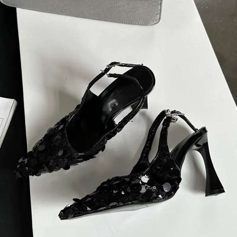 Sequin Slingbacks High Heels Women Pumps