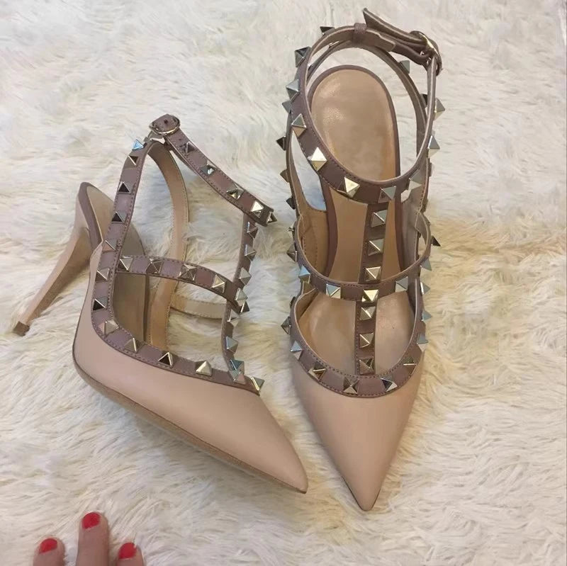 Designer Spike Rivets High Heel Gladiator Sandals For Women