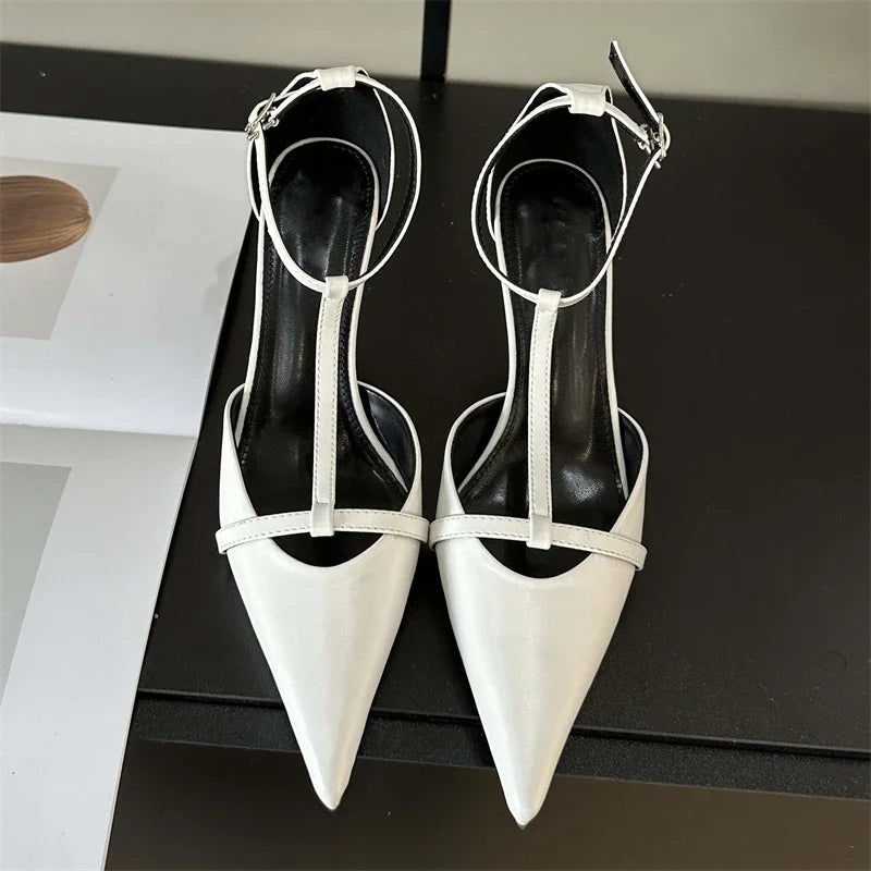 Pointed Toe Buckle Strap Women Pump High Heels for Party Prom