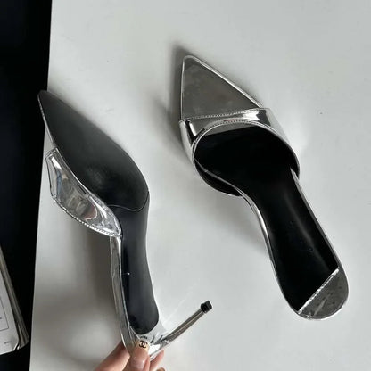 Summer Pointed Toe High Heel Women Slippers Wedding Sandals