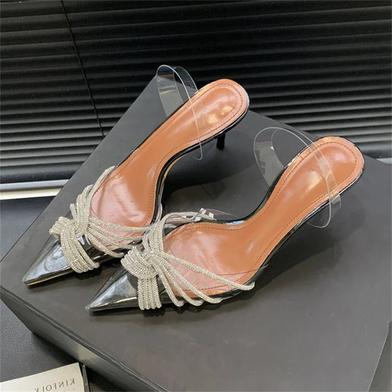 Sexy PVC Transparent Thin High Heels Woman Pumps for Spring