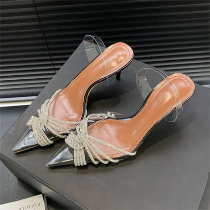 Sexy PVC Transparent Thin High Heels Woman Pumps for Spring