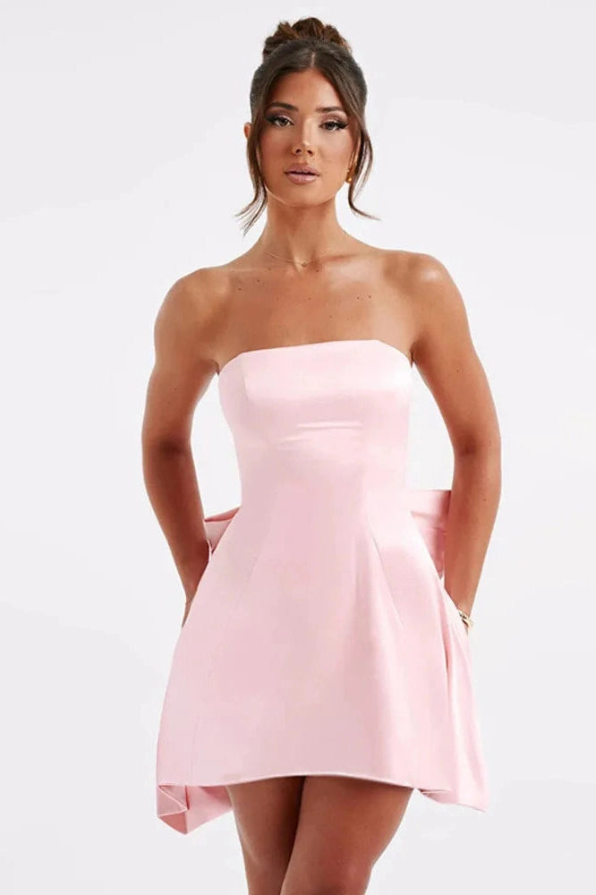 Strapless Zipper Mini Dress