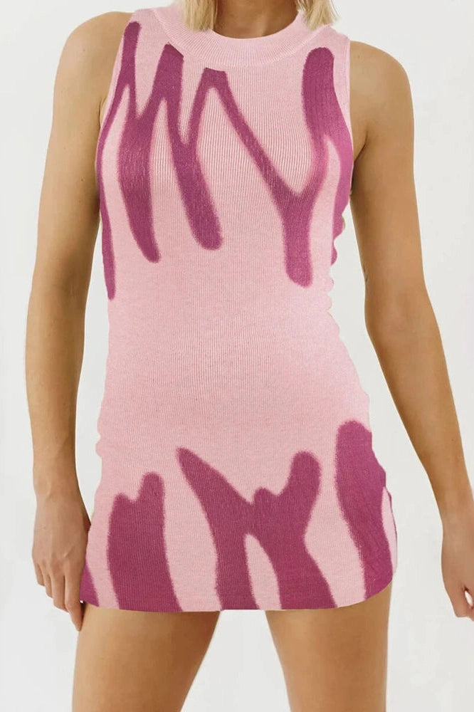 Backless Straps Sleeveless Slim Fit Mini Dress
