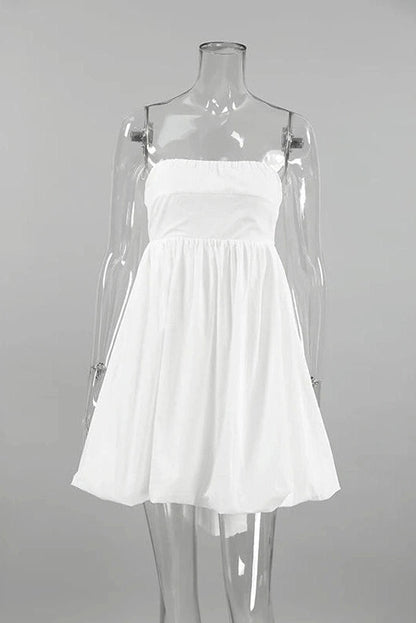Lace Up Sleeveless High Waist A-Line Mini Dress