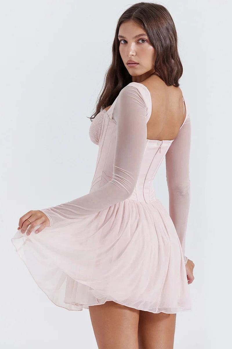 Elegant Long Sleeve Mini Dress