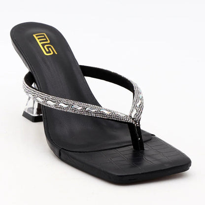 Rhinestone Toe-Clip Stiletto High Heels for Women's Summer Wear