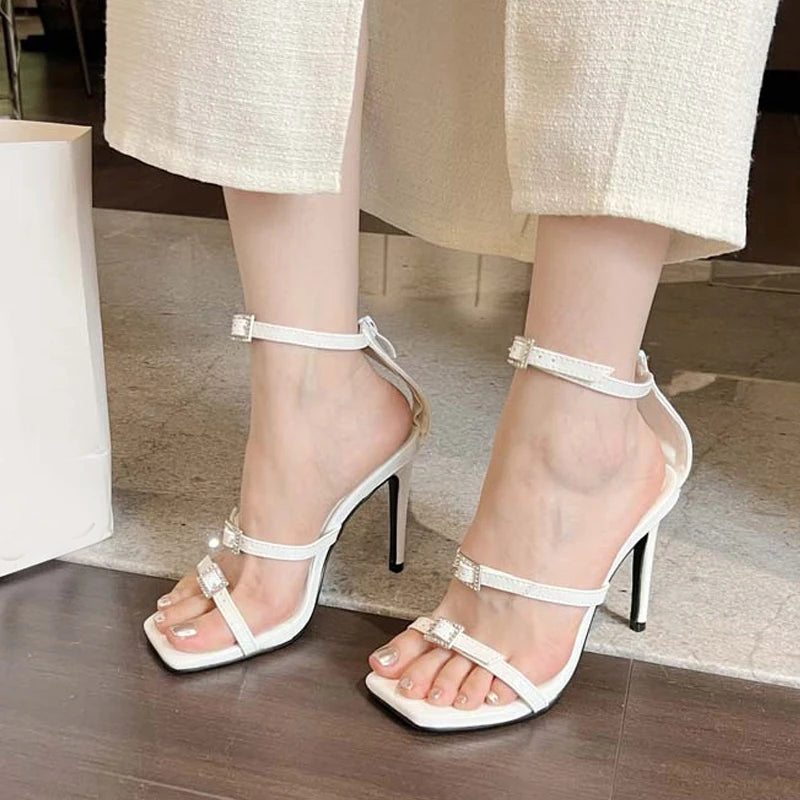 Summer Mei Red Silver White Sandals Women