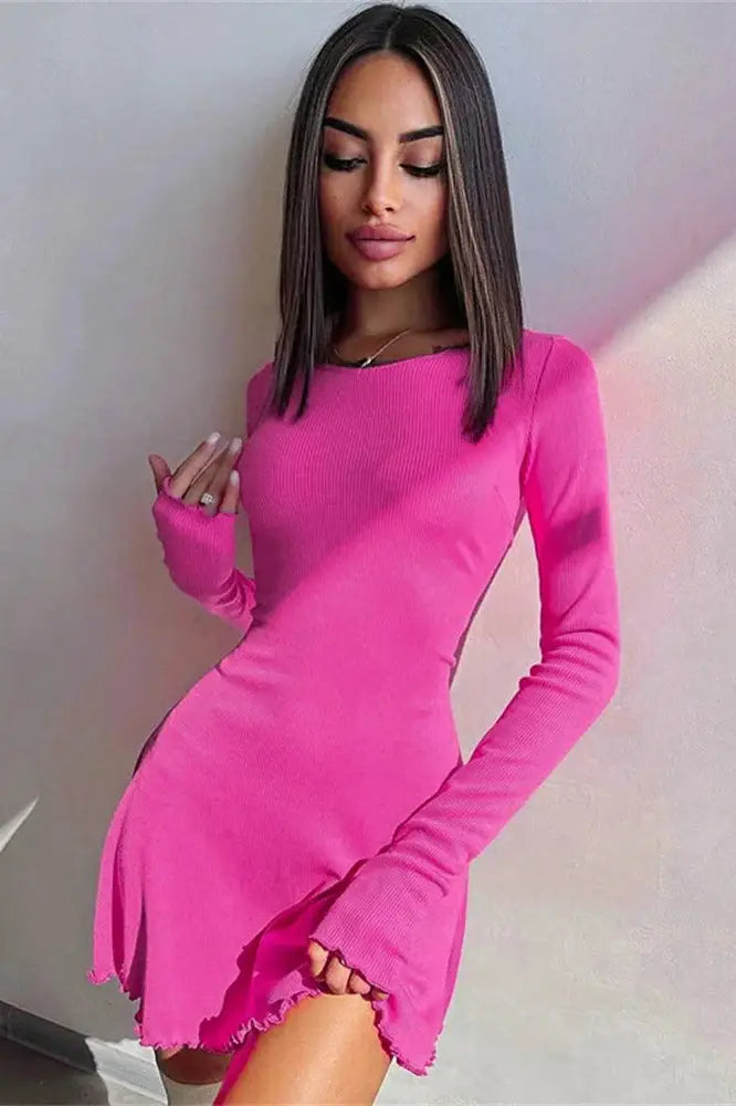 Ruffled Bandage Mini Dress -