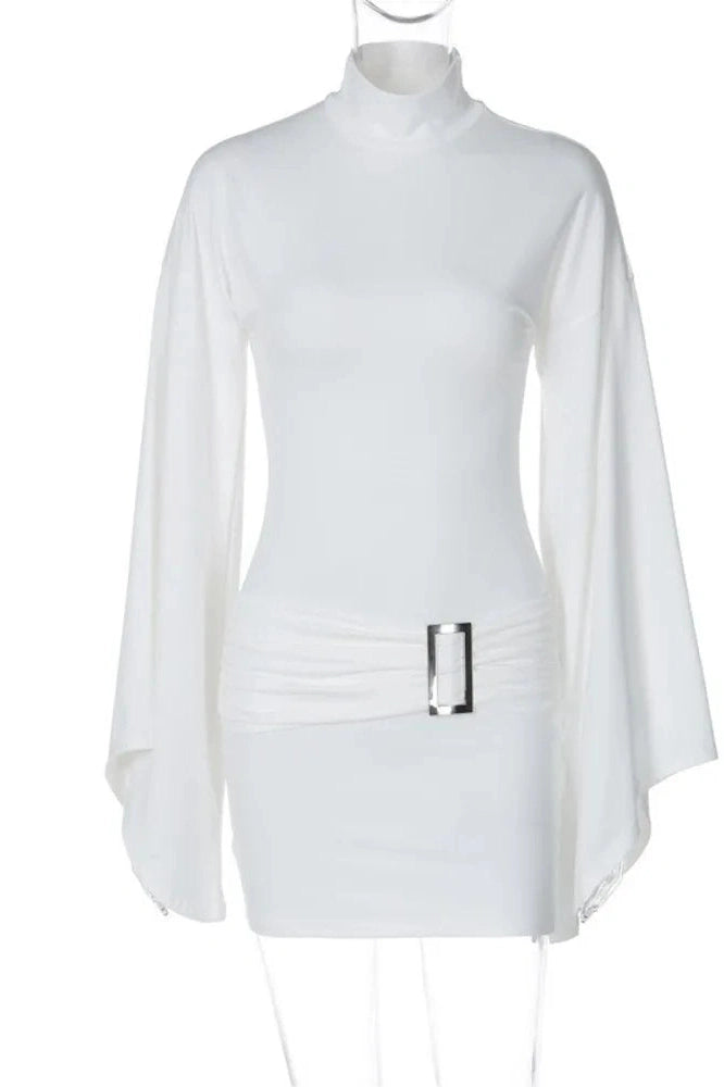 Elegant Long Sleeve Mini Dress