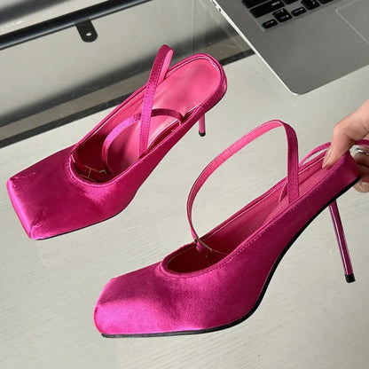 Square Toe Stiletto High Heel Pumps for Women