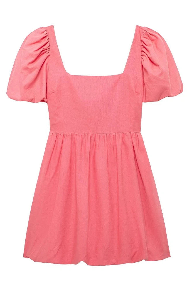 Puff Sleeve Square Neck Mini Dress