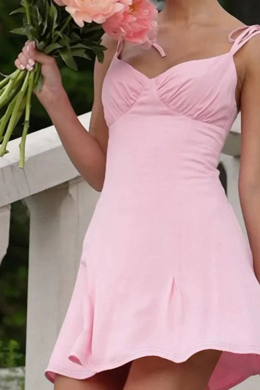 Spaghetti Strap Backless Mini Dress