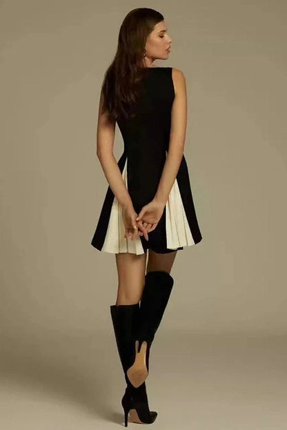 Sleeveless Patchwork Bodycon Mini Dress