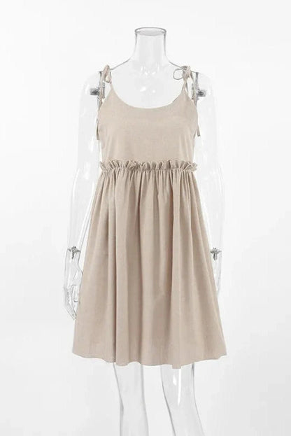 Slim Fit Lace Up Spaghetti Straps Mini Dress
