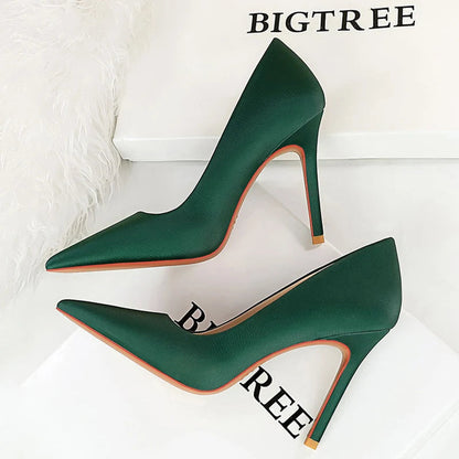 Green High Heels Women Shoes Fashion Pumps Sexy Party Stilettos