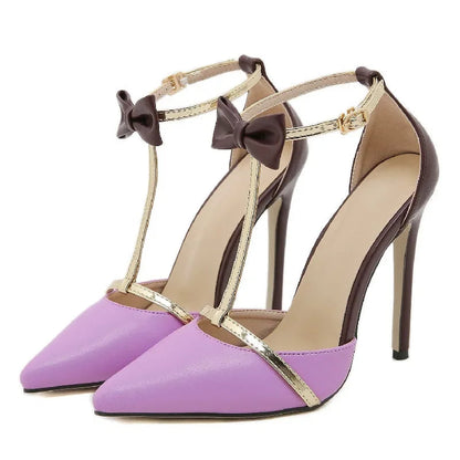 Pointed Toe Buckle Strap Woman Pumps Thin High Heels Fashion Street Style