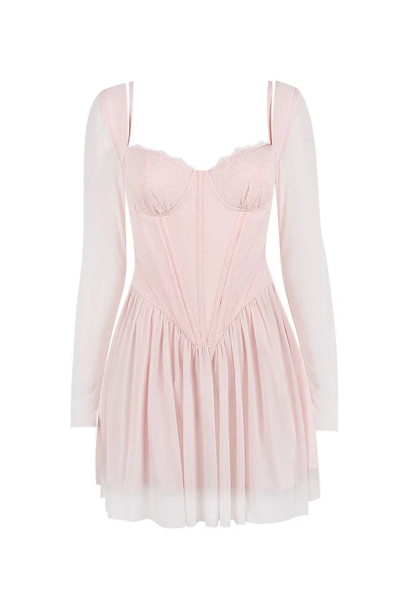 Elegant Long Sleeve Mini Dress