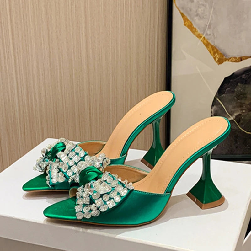Sexy Pointed Toe 11Cm Strange High Heels Slippers For Women