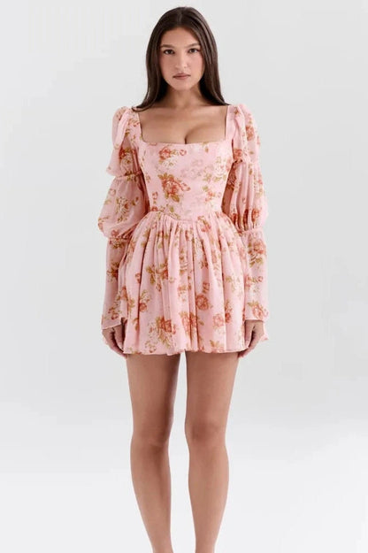 Elegant Printed Slim Bodycon Mini Dress
