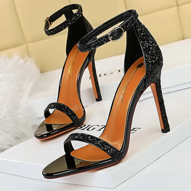 Buckle Strap High Heels Sandals Stiletto 11Cm Sexy Party Shoes For Women