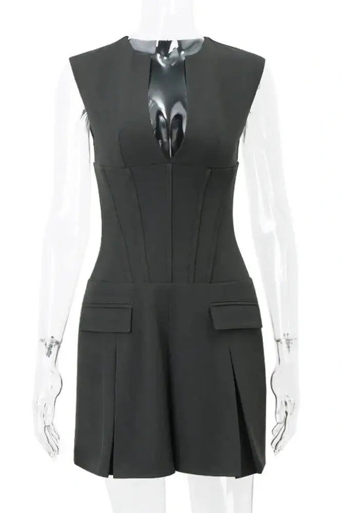 Sleeveless V-Neck Mini Dress