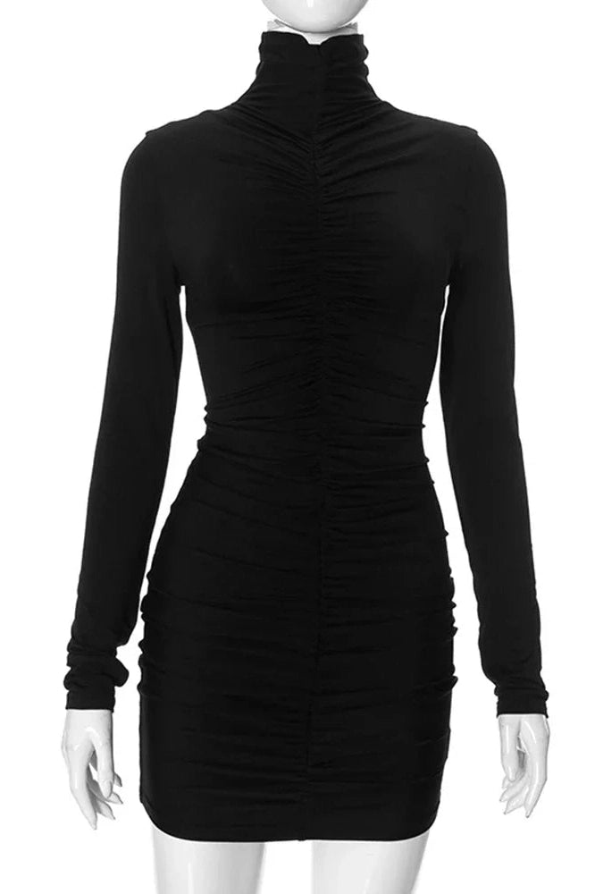 Elegant Slim Long Sleeve Mini Dress