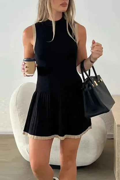 Sleeveless High Waist Mini Dress